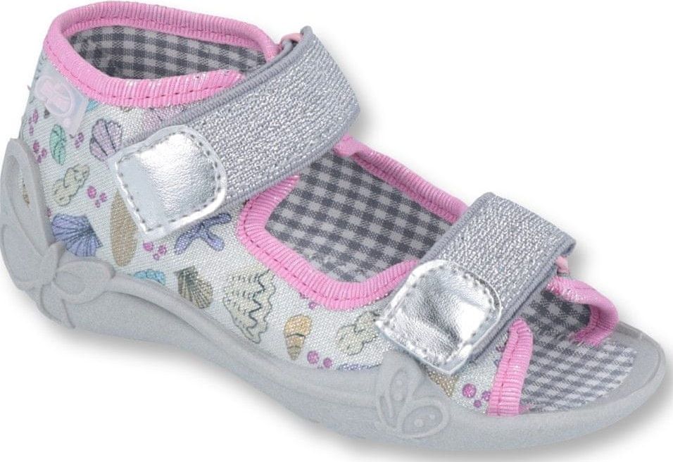 Befado dívčí sandálky Papi 242P097 18, stříbrná - obrázek 1