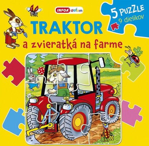 Pavlína Šamalíková: Traktor a zvieratká na farme - 5 puzzle 9 dielikov - obrázek 1