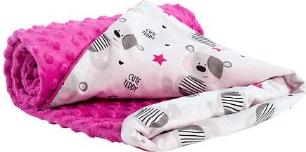 Dětská deka Medi tmavě růžová/medvídci - obrázek 1