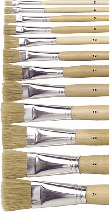 Lyons paint brush flat no. 6 long varnished handle, box 12 brushes - obrázek 1