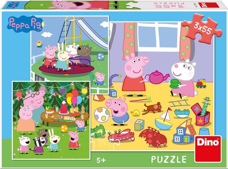 Dino Toys DINO - Puzzle PEPPA PIG NA PRÁZDNINÁCH 3x55 - obrázek 1