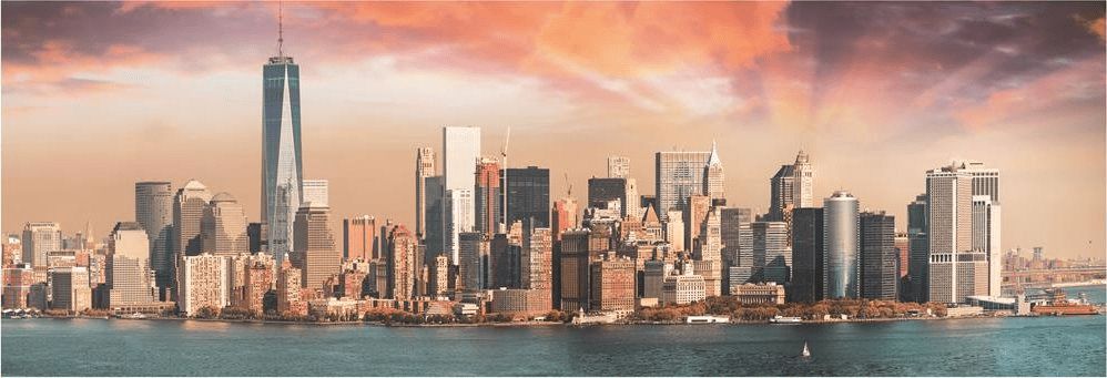 Dino Panoramatické puzzle Manhattan za soumraku, New York 1000 dílků - obrázek 1