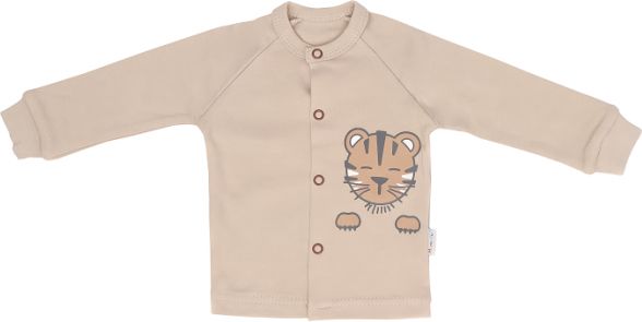 Mamatti Novozenecká bavlněná košilka, kabátek Lion - béžová - obrázek 1