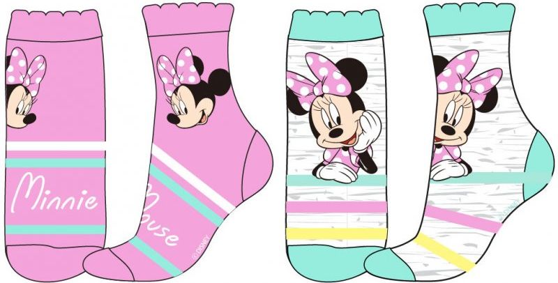 E plus M · Dětské / dívčí ponožky Minnie Mouse - Disney - bal. 2 páry - vel. EU 23 - 26 - obrázek 1