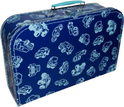 Kufřík modrý s autíčky 35 cm - obrázek 1