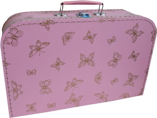 Kufřík růžový se zlatými motýlky 35 cm - obrázek 1