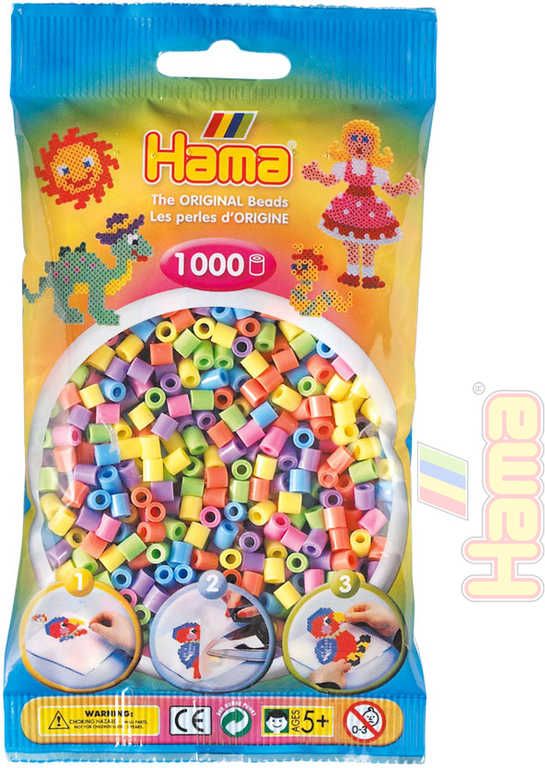 HAMA Korálky dětské zažehlovací pastelové set 1000ks v sáčku midi plast - obrázek 1