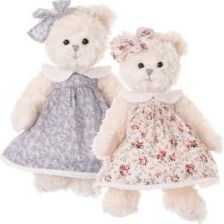 Bukowski Plyšový medvěd Bella Sophie v šatech s růžovými květy - obrázek 1