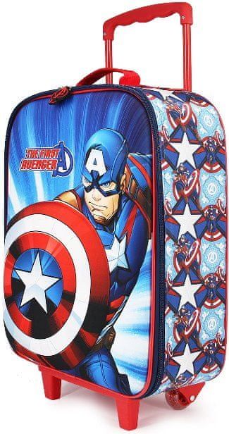 KARACTERMANIA Kufr na kolečkách Avengers Captain America 46cm 3D modrý - obrázek 1