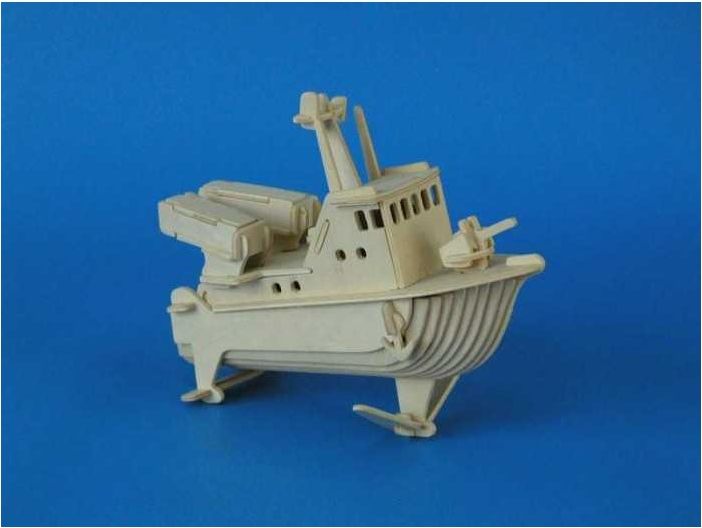 Woodcraft construction kit Woodcraft Dřevěné 3D puzzle bojový člun - obrázek 1