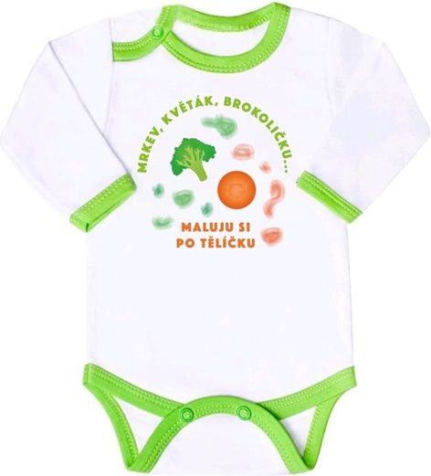 NEW BABY | S potiskem | Body s potiskem New Baby ...maluju si po tělíčku | Zelená | 68 (4-6m) - obrázek 1