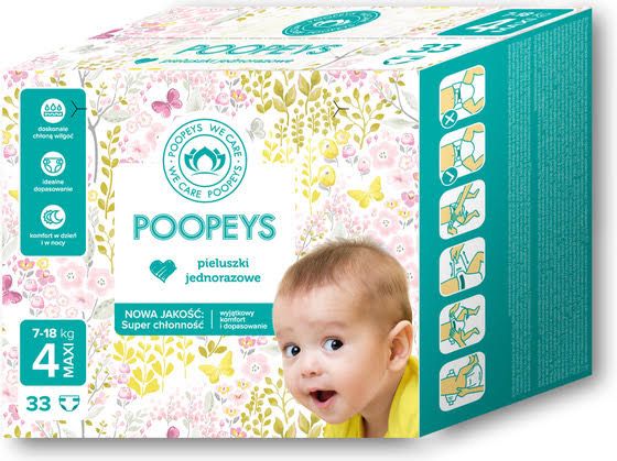 Plenky Poopeys 4 Maxi 33ks 7-18kg - obrázek 1