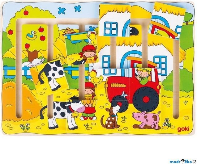 Motorický labyrint - Puzzle, Na farmě (Goki) - obrázek 1