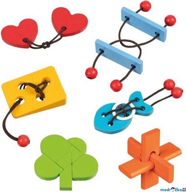 Hlavolam dřevěný - Set 6 hlavolamů (Goki) - obrázek 1