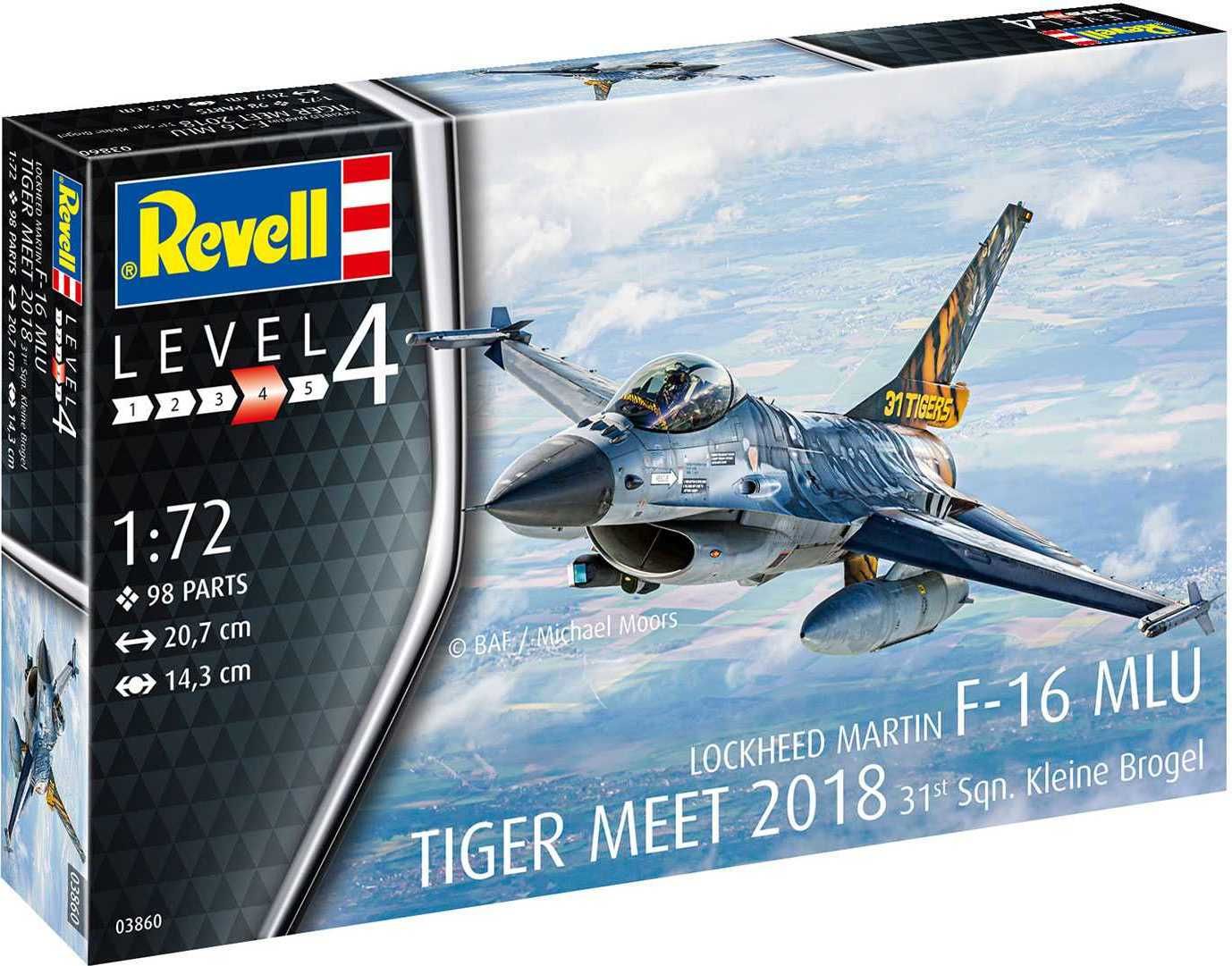 REVELL Plastic ModelKit letadlo 03860 - F-16 MLU TIGER MEET 2018 31 Sqn. Kleine Brogel  (1:72) - obrázek 1