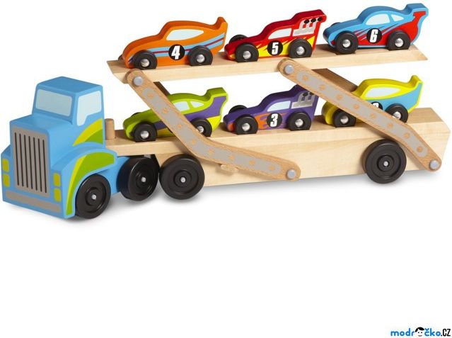 Auto - Tahač patrový se 6 závodními auty (M&D) - obrázek 1