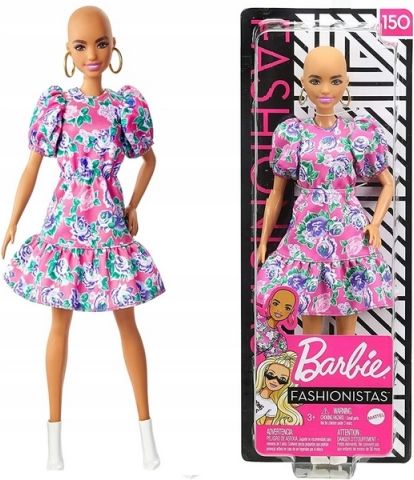 Barbie Modelka150 - panenka bez vlasů, květované šaty GHW64/GYB03 - obrázek 2