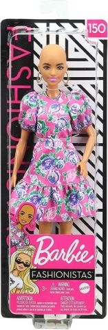 Barbie Modelka150 - panenka bez vlasů, květované šaty GHW64/GYB03 - obrázek 3