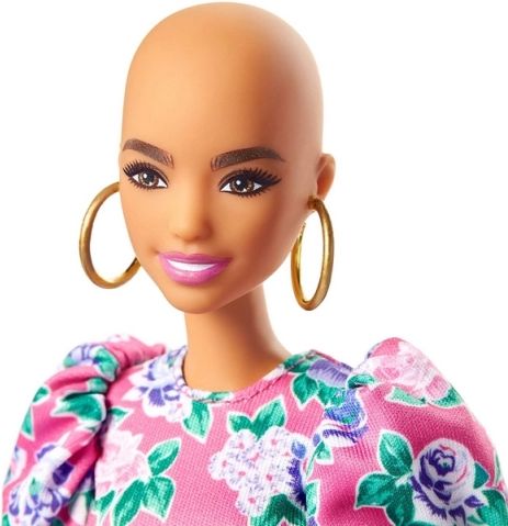 Barbie Modelka150 - panenka bez vlasů, květované šaty GHW64/GYB03 - obrázek 4