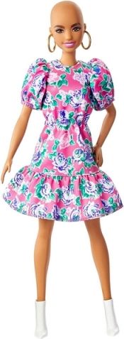Barbie Modelka150 - panenka bez vlasů, květované šaty GHW64/GYB03 - obrázek 5