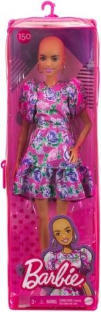 Barbie Modelka150 - panenka bez vlasů, květované šaty GHW64/GYB03 - obrázek 8