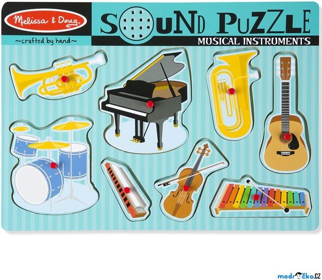 Puzzle muzikální - Hudební nástroje, 8ks (M&D) - obrázek 1