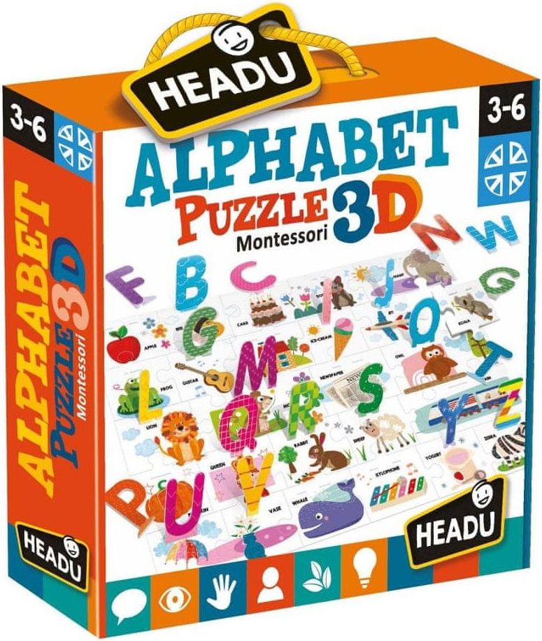 Headu Montessori: 3D puzzle Abeceda - obrázek 1
