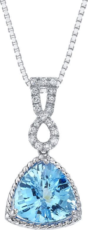 Eppi Jiskřivý přívěsek z bílého zlata se švýcarským topazem a vytvořenými diamanty Lamont P40362 - obrázek 1