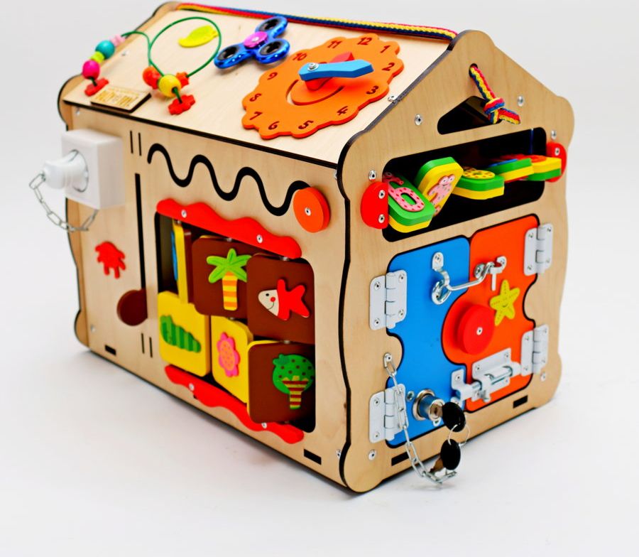 Activity board motorický domeček se světlem SMILE LED - obrázek 2