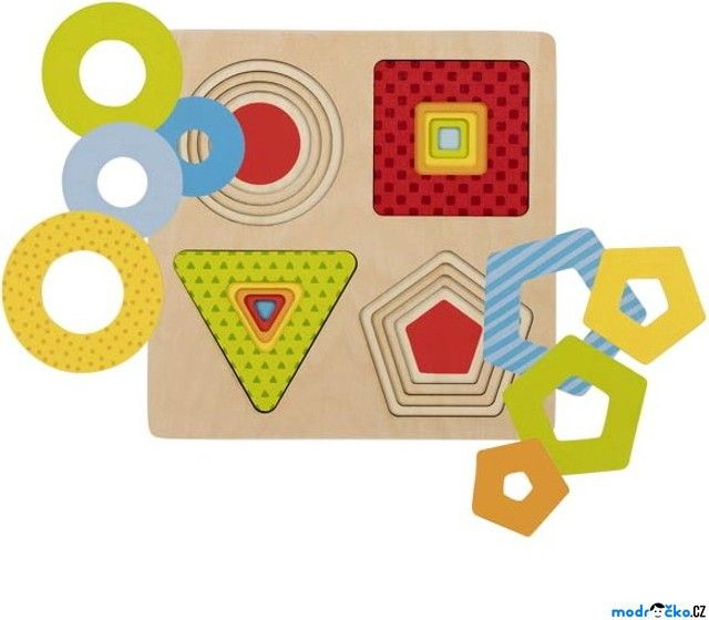 Puzzle vícevrstvé - Geometrické tvary, 4 vrstvy (Goki) - obrázek 1