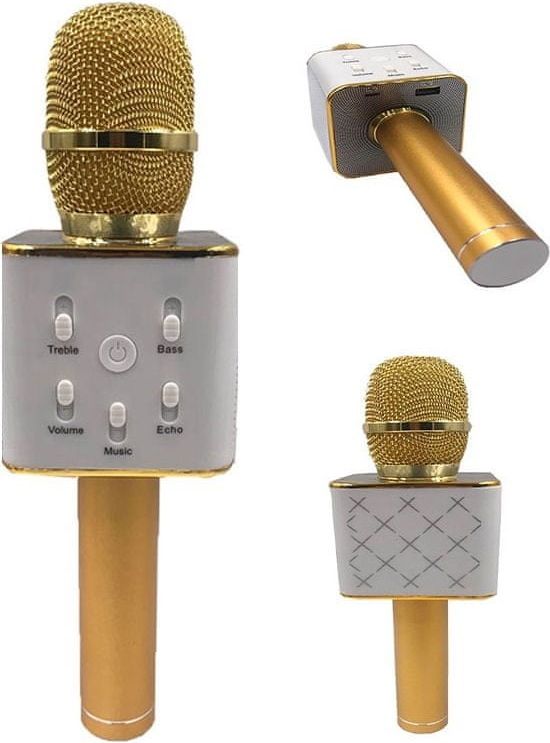 Teddies Mikrofon karaoke kov 25cm zlatý - obrázek 1