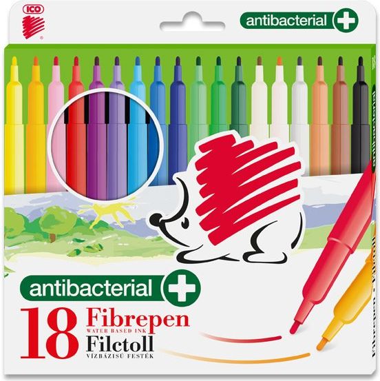 Dětské fixy ICO Antibacterial 18 ks - obrázek 1