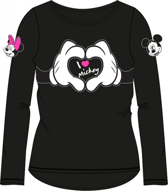 E plus M - Dívčí / dětské tričko s dlouhým rukávem Minnie mouse - černé 104 - obrázek 1