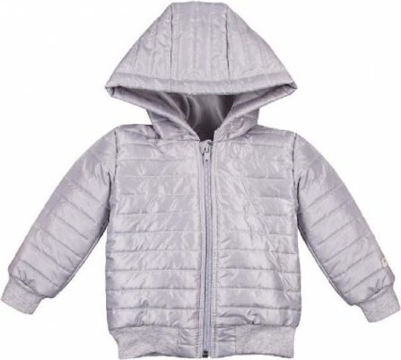 EEVI Dětská přechodová, prošívaná bunda s kapucí - šedá, Velikost koj. oblečení 98 (24-36m) - obrázek 1