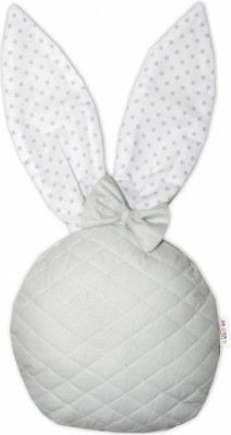 Baby Nellys Prošívaný polštářek/přítulníček Zajíček - šedý s puntíky