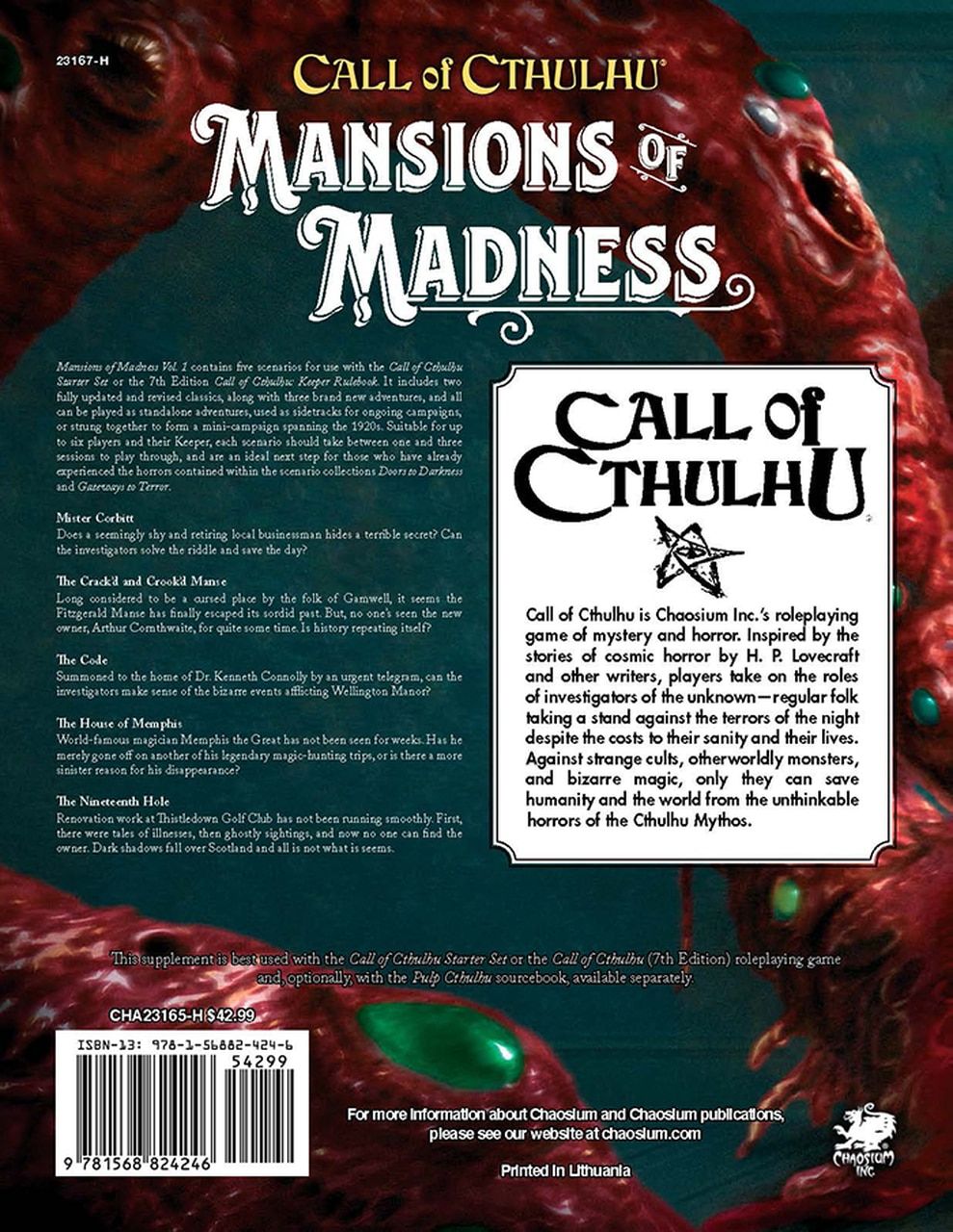 Chaosium Call of Cthulhu RPG - Mansions of Madness Vol.I Behind Closed Doors - EN - obrázek 2