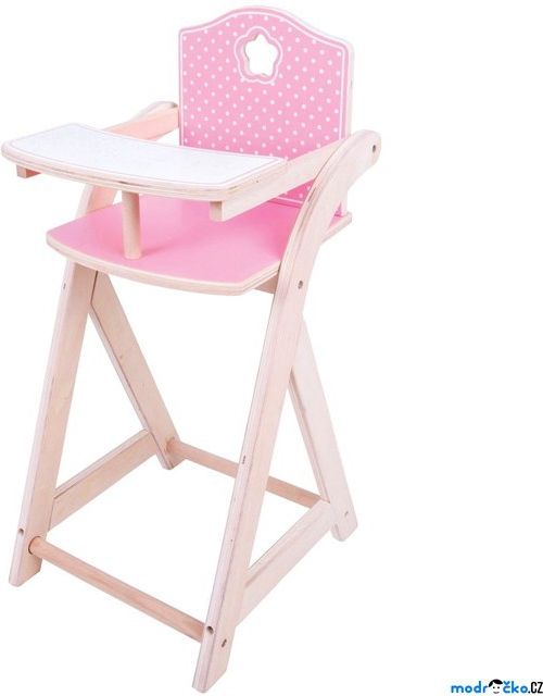 Židlička pro panenky - Dřevěná krmící (Bigjigs) - obrázek 1