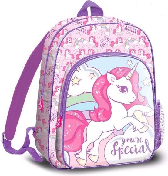 CurePink Dětský batoh Unicorn|Jednorožec: You're Special (objem 8,7 litrů|24 x 36 x 10 cm) růžový polyester - obrázek 1