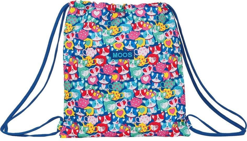 CurePink Batoh pytlík se šňůrkami gym bag Moos: Corgi vzor 12018 (35 x 40 cm) multicolor polyester - obrázek 1