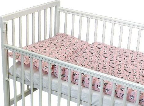 Babyrenka Babyrenka povlečení do postýlky dvoudílné 40 x 60, 90x130 cm Panda pink - obrázek 1