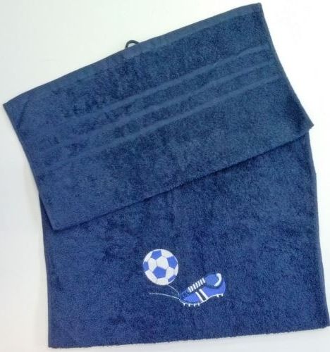 Veratex VERATEX Osuška s výšivkou fotbalové kopačky a míče 70x140 tmavě modrá - obrázek 1