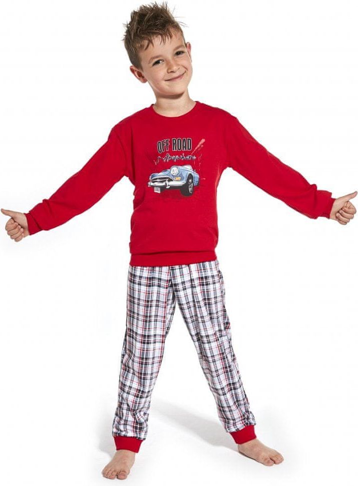 Cornette Chlapecké pyžamo 593/104 kids + Ponožky Gatta Calzino Strech, červená, 122/128 - obrázek 1