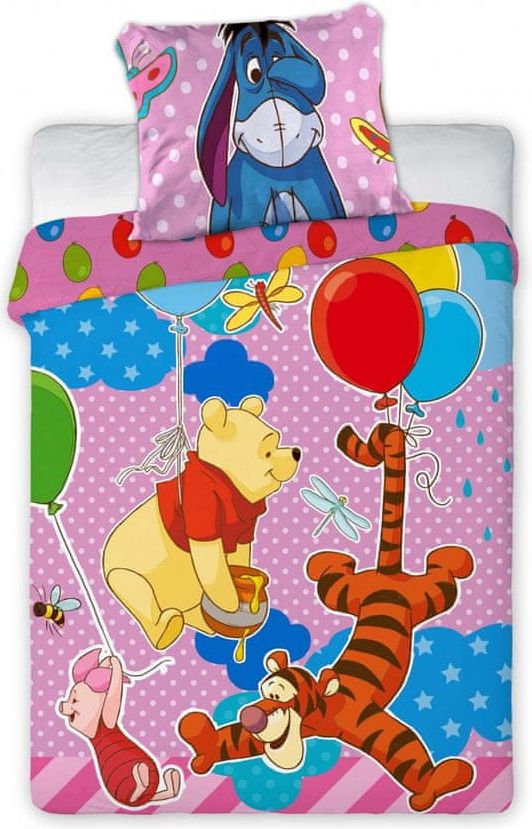 FARO Textil Dětské povlečení Medvídek PÚ růžové 135x100 cm - obrázek 1