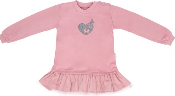 Mamatti Dětské tričko,tunika s týlem Tokio, růžové, vel. 86 - obrázek 1