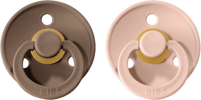 Šidítko kulaté Kaučuk 2 ks Bibs Colour Dark Oak / Blush - obrázek 1