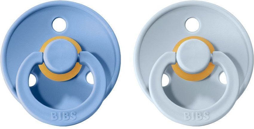 Šidítko kulaté Kaučuk 2 ks Bibs Colour Sky Blue / Baby Blue - obrázek 1