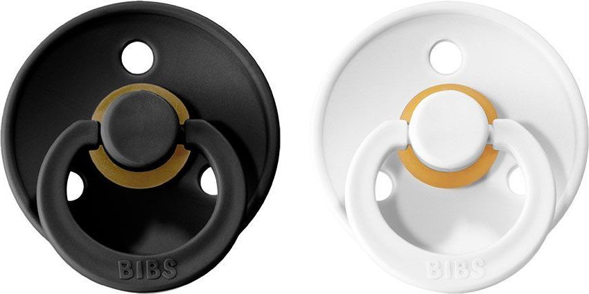 Šidítko kulaté Kaučuk 2 ks Bibs Colour Black / White 6-18 měsíců - obrázek 1