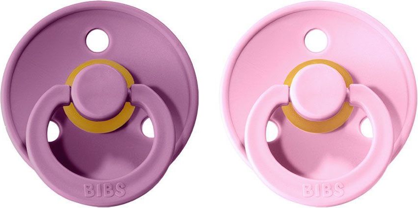 Šidítko kulaté Kaučuk 2 ks Bibs Colour Lavender / Baby Pink - obrázek 1