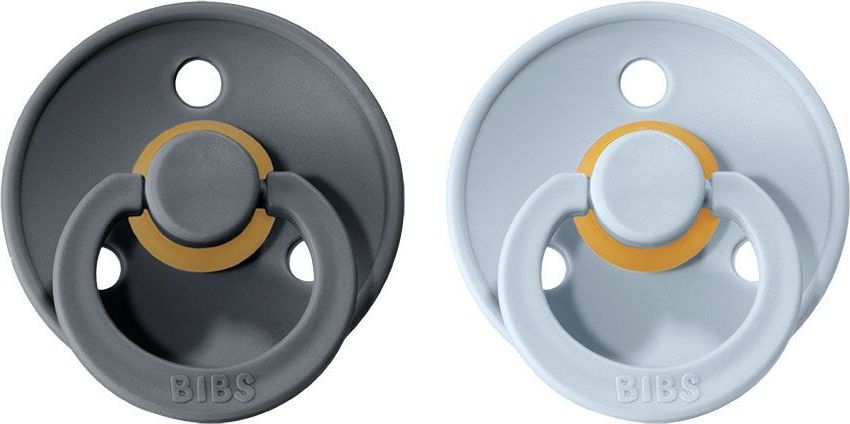 Šidítko kulaté Kaučuk 2 ks Bibs Colour Iron / Baby Blue - obrázek 1