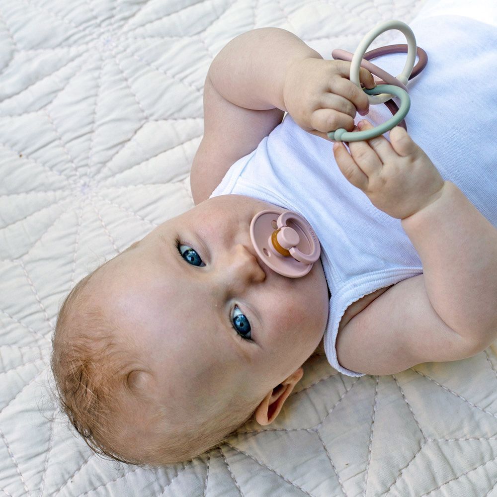 Šidítko kulaté Kaučuk 2 ks Bibs Colour Iron / Baby Blue 0-6 měsíců - obrázek 2